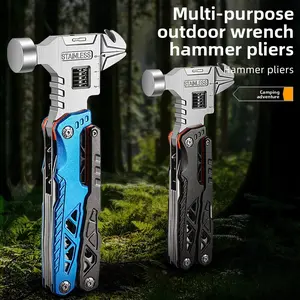 Ultimate Outdoor Survival Gear: Foldable Multitool Pliers, Wrench & Hammer Combo