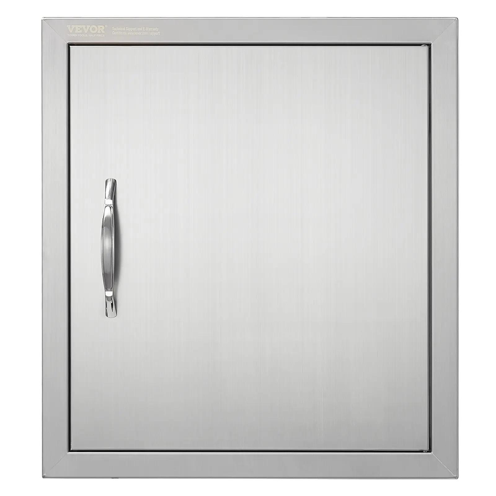 VEVOR BBQ Access Door, 18Wx 20H Inch Single Outdoor Kitchen Door, Stainless Steel Flush Mount Door, Wall Vertical Door with Handle and Hook, for BBQ Island, Grilling Station, Outside Cabinet