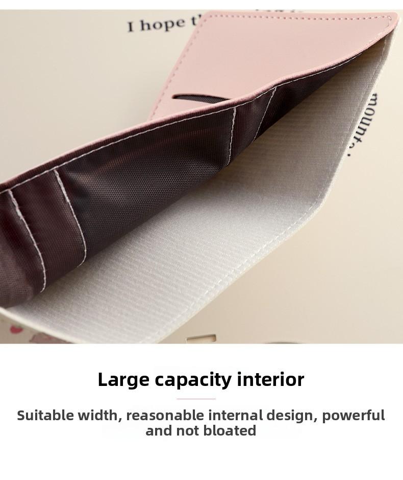 Strawberry Bear Print Wallet for Women Cute 3-Fold Short PU Leather Purse with Card Slots ID Window Portable Coin Purse for Everyday Carry