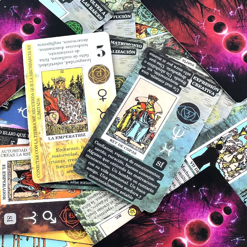 Spanish Tarot Card Game for Beginners, Foundational Tool, Zodiac Oracle Cards, Tabletop Game, Perfect for Exploring Divination