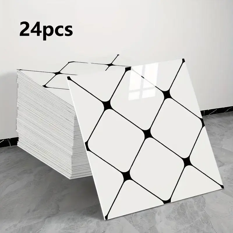Self-adhesive anti-collision wall 24 pieces with marble-like pattern, peel-and-stick soft cushion wall panel, PVC panel with aluminum film base, self-adhesive waterproof vinyl wall sticker, rear guard wall sticker, for kitchen, bathroom, dining room and h