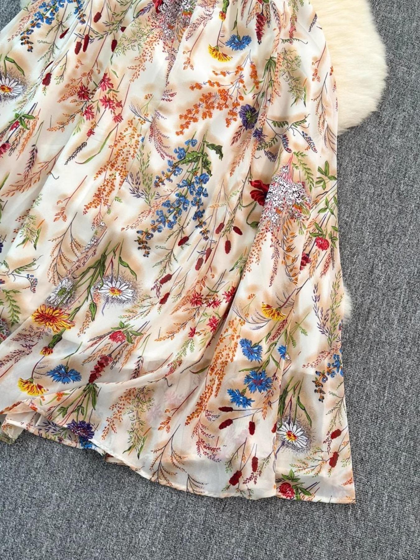 Women's Boho Floral-Print Cami Dress, Fashion Casual A-Line Dress for Beach Holiday Vacation, Perfect for Summer Women's Boho Floral-Print Cami Dress, Fashion Casual A-Line Dress for Beach Holiday Vacation, Perfect for Summer