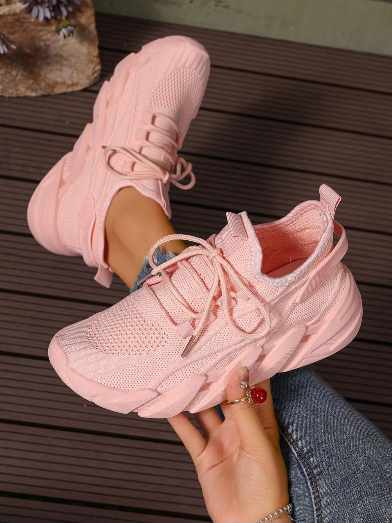 Women's Fashionable Lace Up Low Top Sneakers, 2024 New Style Casual Comfortable Breathable Sports Running Shoes, All-match Basic Shoes for Daily Wear, Athletic Running Shoes, Runner Athletic Shoe, Sporty Running Shoes