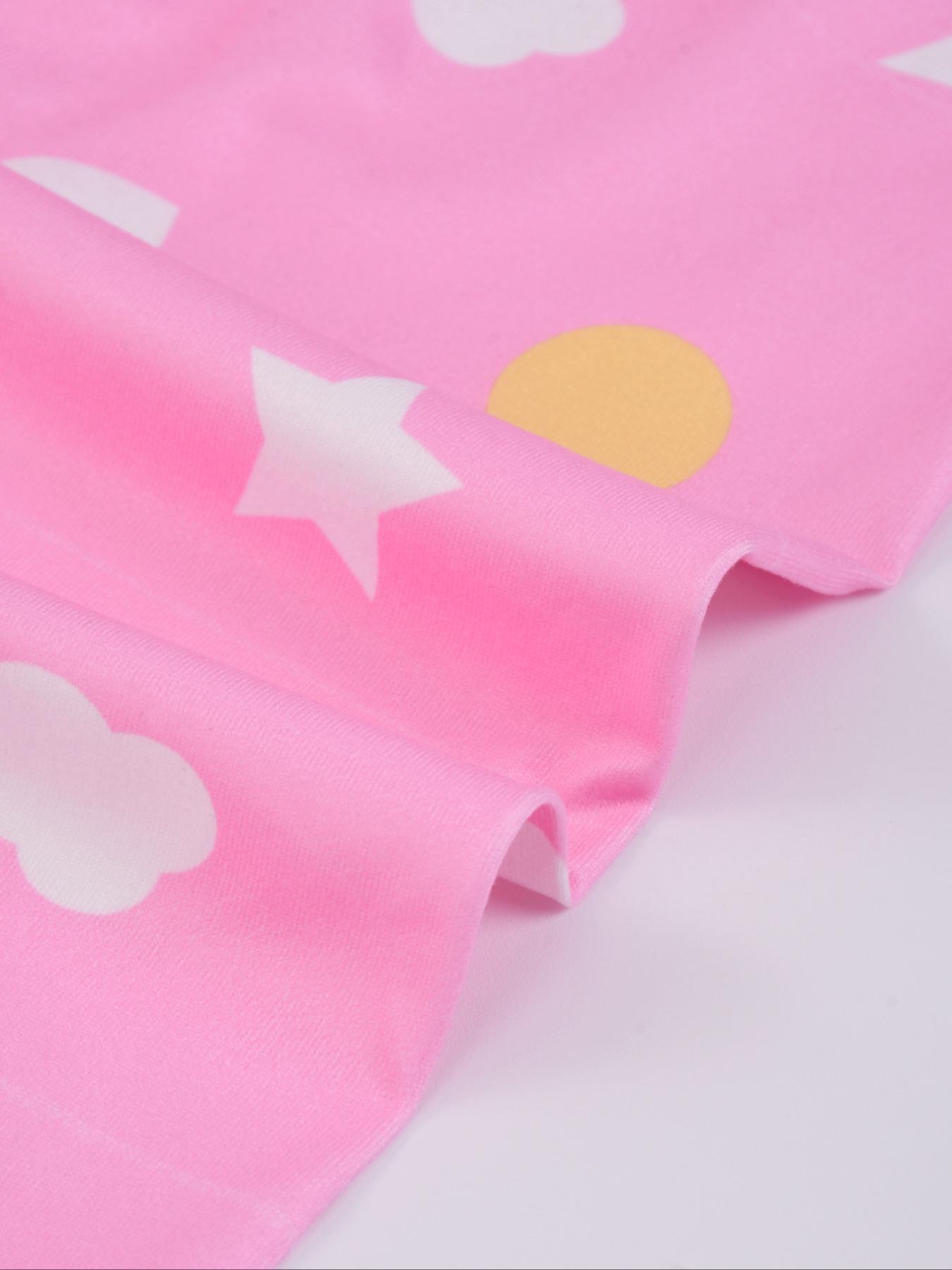 Toddler Girl's Cartoon & Letter Print Long Sleeve Tee & Elastic Waist Pants Loungewear Set, Casual Comfy Round Neck Top & Trousers Lounge Set, Kids Loungewear for Fall & Winter, Snug Fit Pajamas