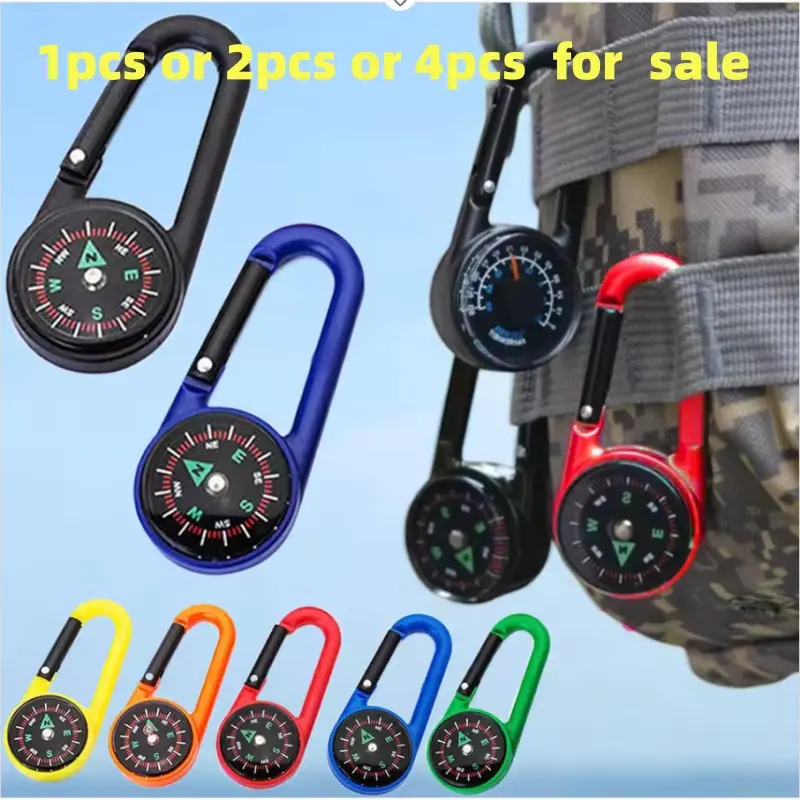 Outdoor Compass Keychain, Mini Camping Key Ring, Hiking Backpack Strap, Survival Gear, Camping Accessories, Gift, 1pcs/2pcs/4pcs