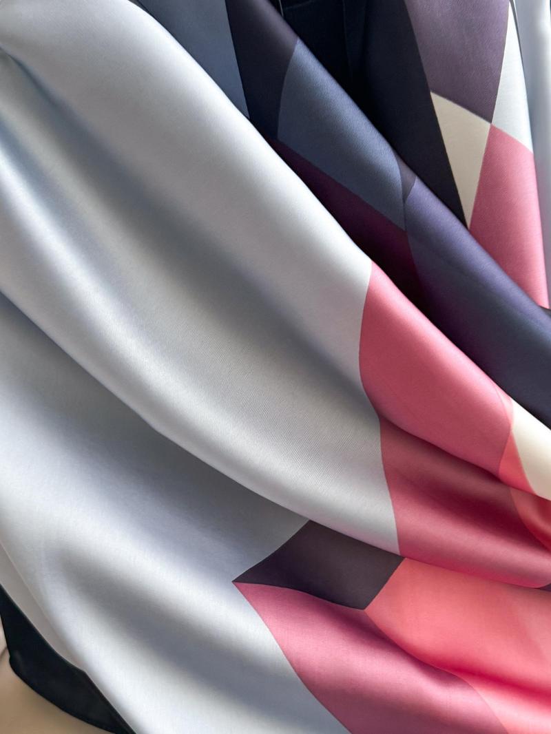 Women's Geometric Print Silk Scarf, Boho Style Scarf, Fashionable Soft Comfortable Shawl for Daily Wear, Casual Versatile Scarf for Women