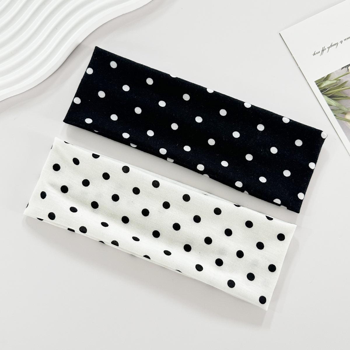 4-Pack Polka Dot Pattern Hair Bands for Women & Girls, Casual Simple Minimalist Hair Accessories, Elastic Soft Headwear Suitable for Thick Hair & All-Day Comfort Wear