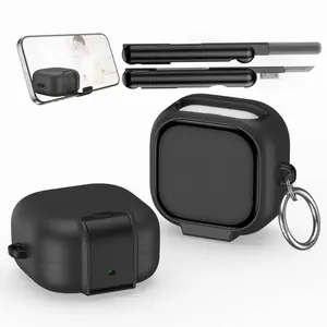 Galaxy Buds 4 Pro Case with Phone Stand & Secure Lock, Sandstone Finish, Cleaning Kit, Protective Cover for Galaxy Buds 4/4 Pro