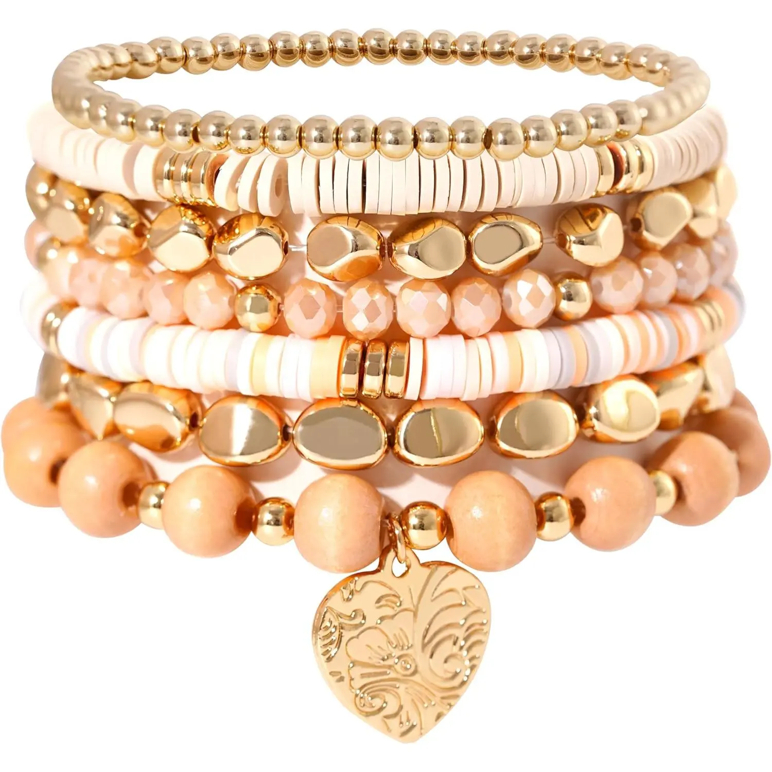 Y-HeartCharm Brown Set