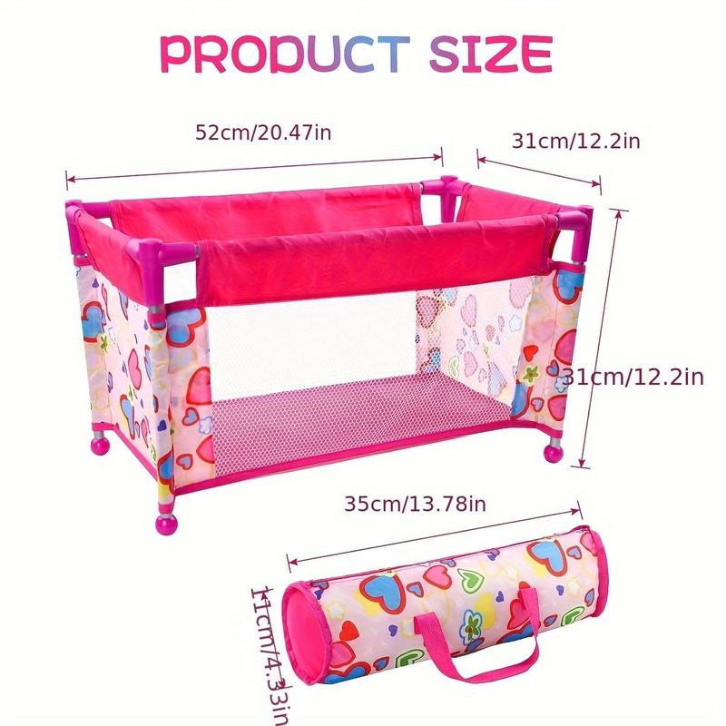 Reborn Baby Doll Crib with Storage Bag, 1 Set Removable & Foldable Doll Crib, Doll Accessories for 17-20 Inch Reborn Baby Dolls