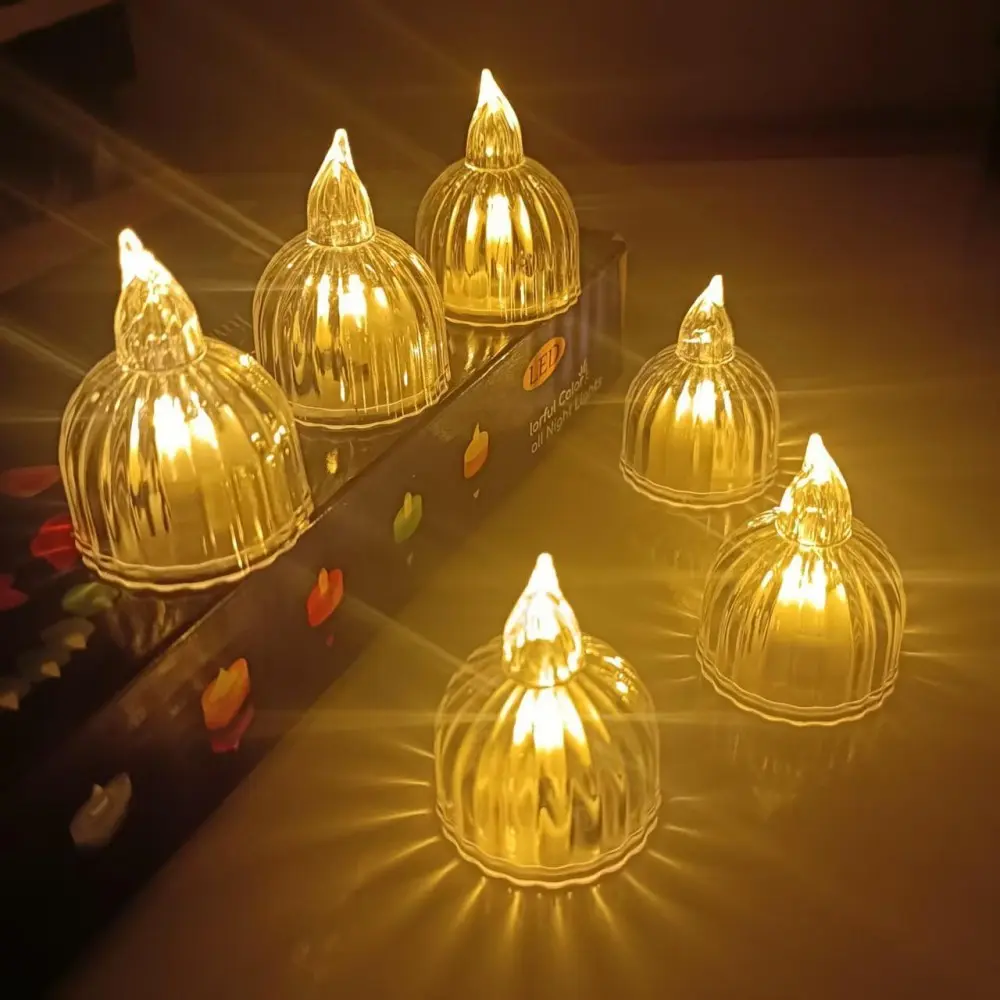12pcs Atmosphere Candle Lights, Candy Shape Transparent Shell, Bright, Battery Operated, Ideal for Home Parties, Birthday, Holidays, Camping