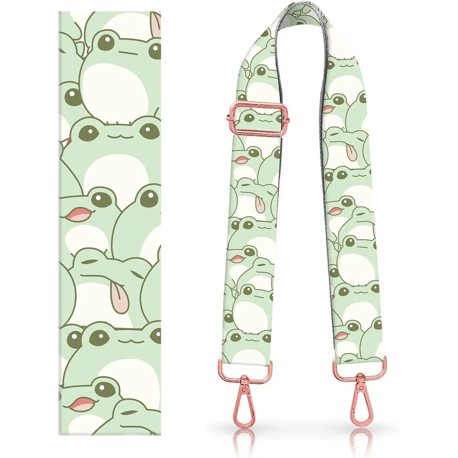 Wide Purse Strap  Crossbody Handbag  Strap Adjustable Bag Straps  (Cute Frogs)