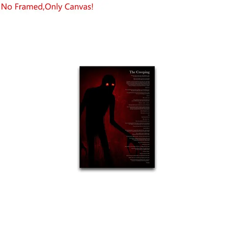 1 piece/set of frameless canvas painting print poster, classic Scream Horror Movie Style art, Scary Story - The Creeping, A perfect gift for Halloween lovers, the perfect gift for bedroom, living room, kitchen, dormitory corridor, mural, wall decoration