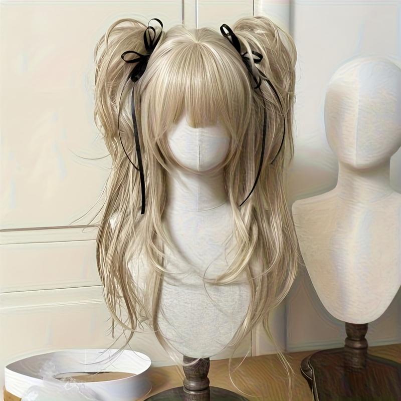 Lolita style hairstyle high-level double ponytail headgear cosplay wig woman cute anime wig long curly hair for Halloween