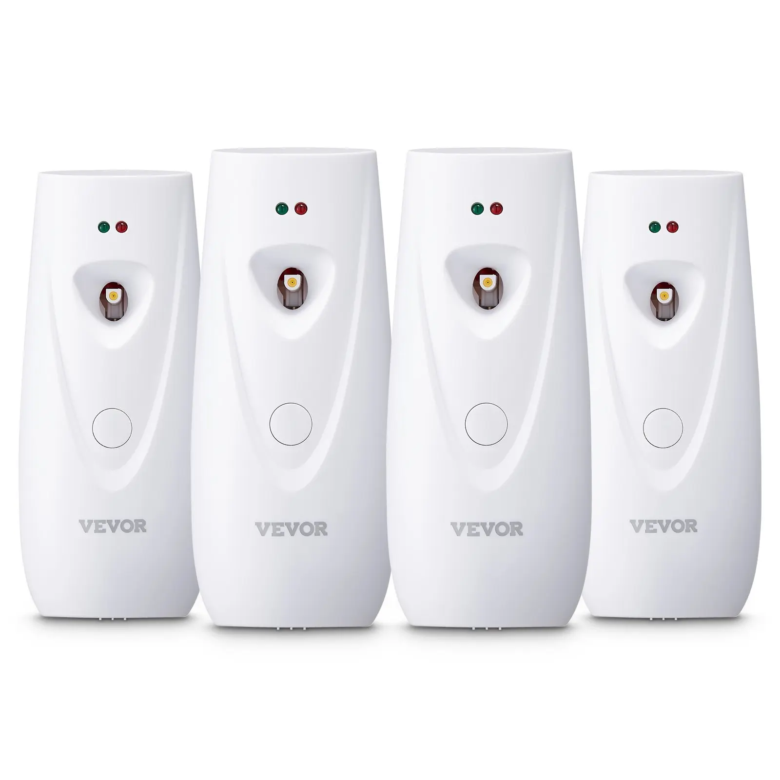 VEVOR 4-Pack Automatic Fragrance Scent Burst Spray Dispenser, Wall Mountable or Free Standing, Battery Operated, Adjustable Settings for Home, Offices, Commercial Indoor Spaces, White