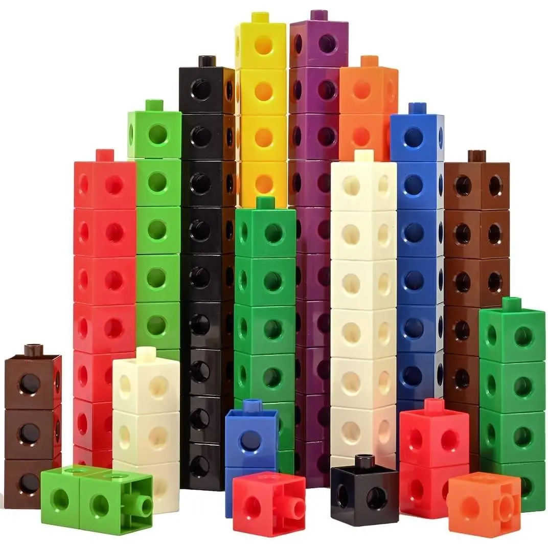Linking Cubes | Set of 100 | Counting Cubes | Color Sorting Toys | Math Manipulatives for Preschoolers, Pre K