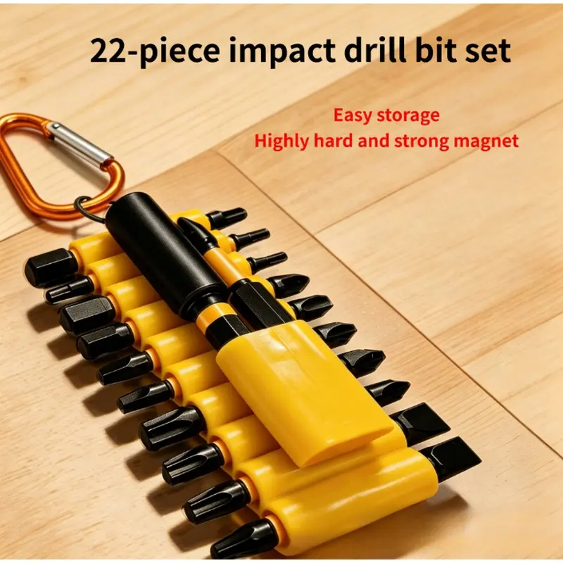 22 Pieces S2 Impact Resistant Electric Screwdriver Bit Set Torx Phillips Slotted Hex Home Repair Drill Bits