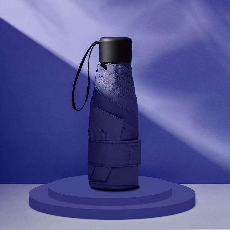 Ultra Lightweight Five-Fold Umbrella With Six-Rib Design, Compact And Portable, Sun Protection And Rain Shield, Ideal Shade Tool For Golf, Travel And Daily Outdoor Activities