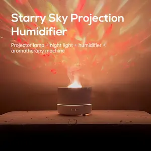SIFOX Star Sky Projection Night Lamp Aromatherapy Machine Humidifier, Air Aromatic Essential Oil Diffuser, Automatic Waterless Power Off, Multi-functional 4-in-1 Humidifier/Aromatherapy Machine/Night Lamp/Projection, Suitable for Office/Home/Vehicle