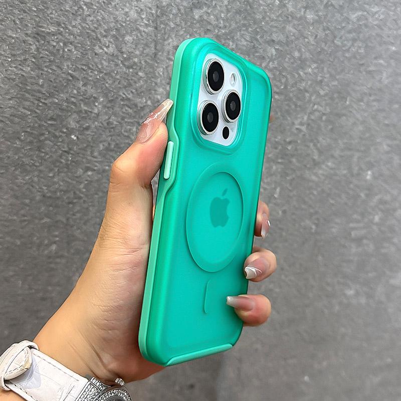 Magnetic Neon Color Matte Translucent Armor Shockproof Case For iPhone 17 16 13 12 14 15 Pro Max For Magsafe Wireless Charge Cover