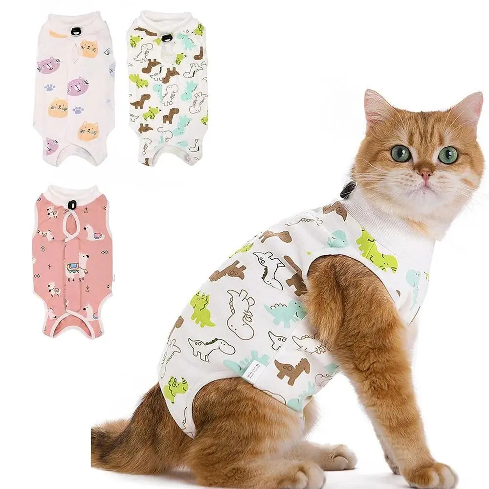Random 2 or 3 PCS Cat & Dog Dresses Pet Bodysuit, Female Cat Spay Recovery Suit Post-Surgery Anti Licking