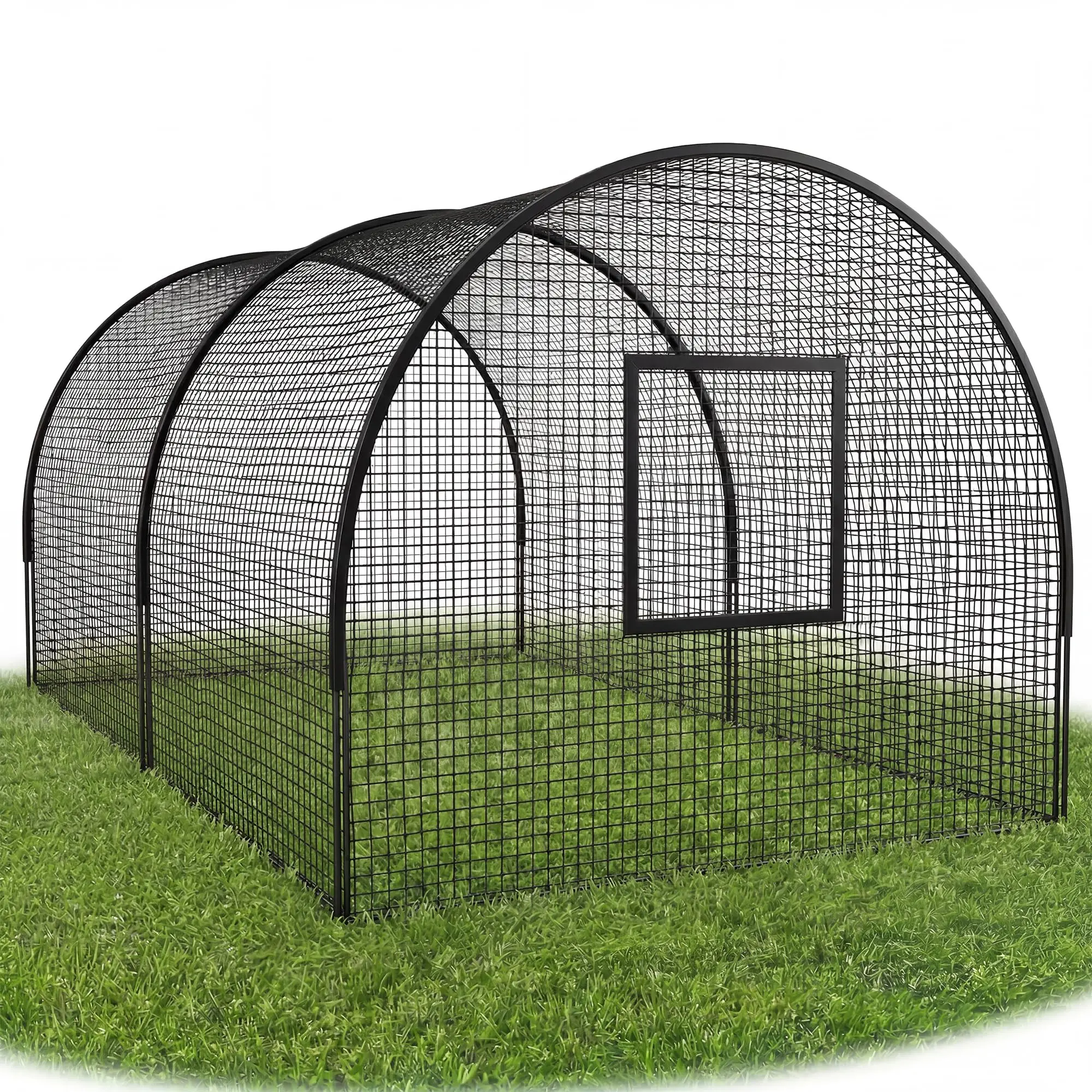 22 x 12 x 8 ft Baseball Batting Cage Net with Frame, Polyester Mesh, Button Entry, Ground Stakes Included