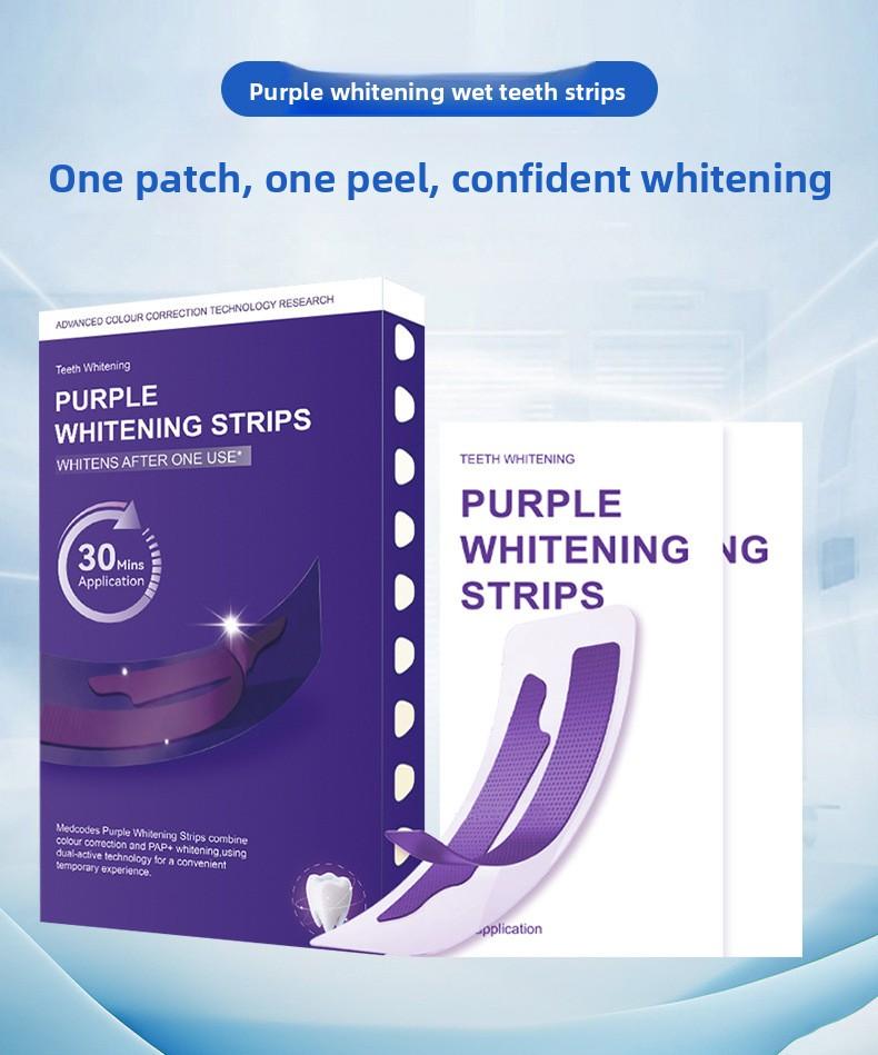 New V34 Purple Whitening Dental Strips Focus on Teeth Whitening and Removing Stains and Plaque Purple Teeth Whitening Strips