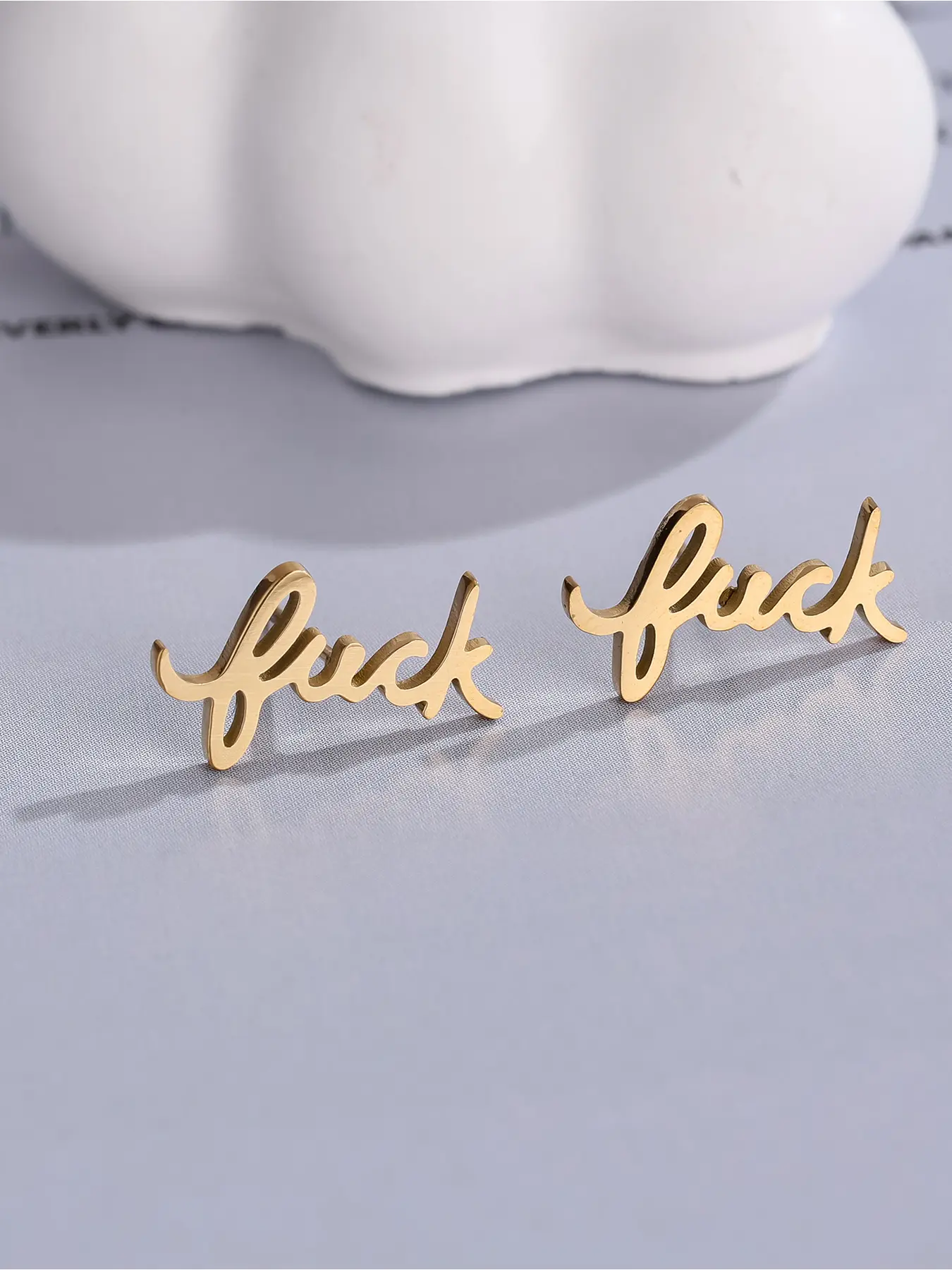Stainless Steel Stud Earrings for Women and Man Letter Design Stackable Earrings Party Jewelry, Perfect Birthday and Anniversary Gift, Casual Style for All Seasons