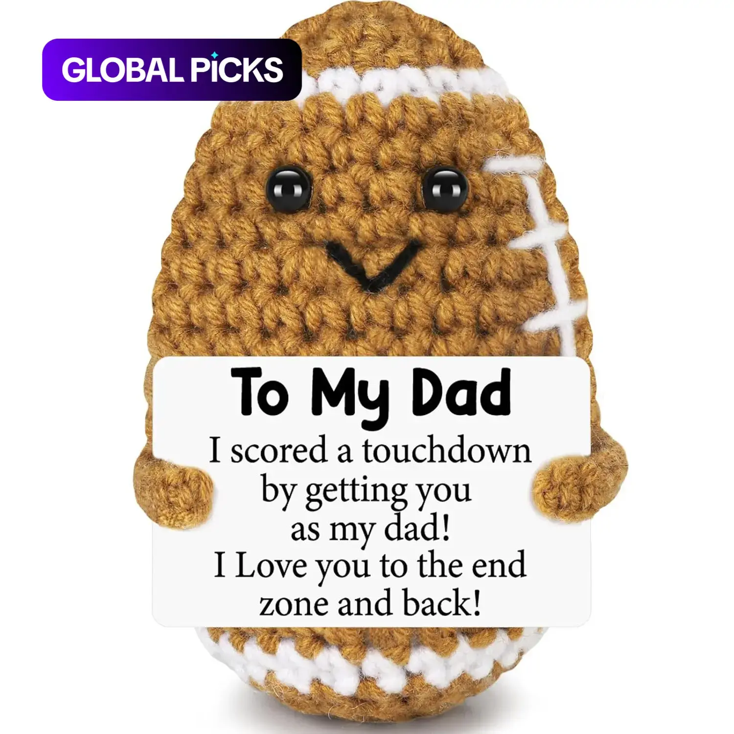 Funny Father's Day Dad Gifts, Handmade Crochet Birthday Gift, Cute Small Gifts for Dads, Unique Football Doll for Stepdad, Stuffed Animals, Soft Huggable, Amigurumi Stuffed Animal, Soft Cuddly Gift #GLOBAL PICKS