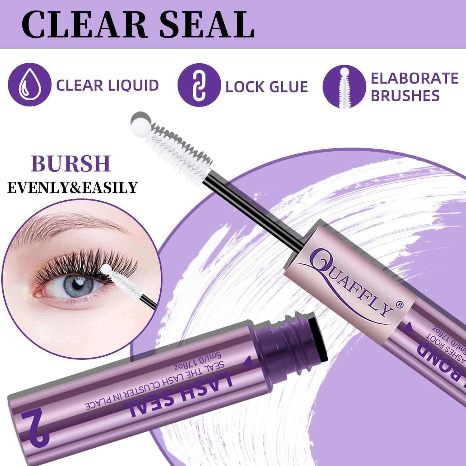 2-in-1 Long Lasting Eyelash Bond & Seal Glue, Durable Waterproof Eyelash Extension Adhesive, Eye Makeup Tool for Women & Girls, Cosmetics, DIY Eyelash Extensions