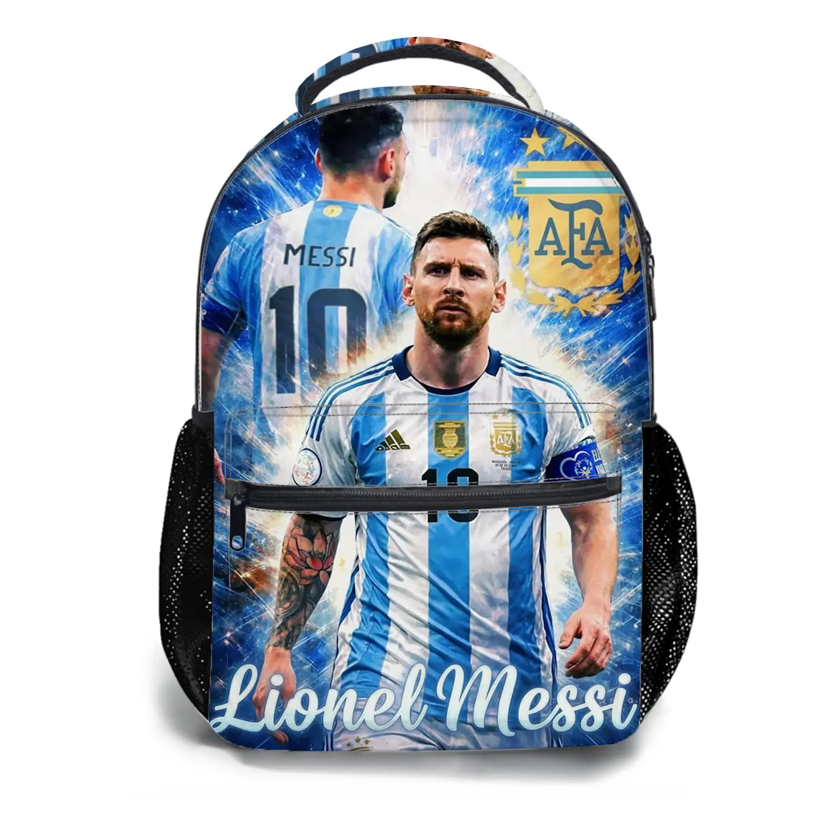 Messi Y2K Fashion School Backpack for Teen Girls, Cute Cartoon Aesthetic Student Bookbag with Padded Shoulder Straps, Large Capacity Casual Daypack and Travel Bag for Kids a-239