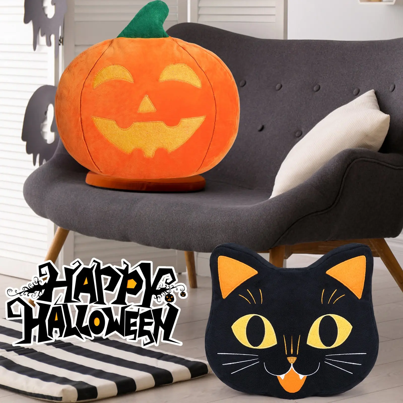 Halloween Pumpkin Pillow Cushion, Sofa Decoration, Halloween Pillow Pillow Ornament, Festive Home Decor, Perfect for Halloween Season