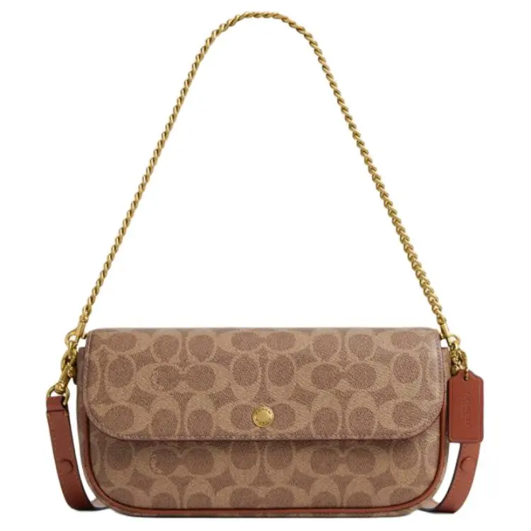 COACH Brook Flap 24 Crossbody Bag for Women – Vintage Monogram Style in Tan Caramel
