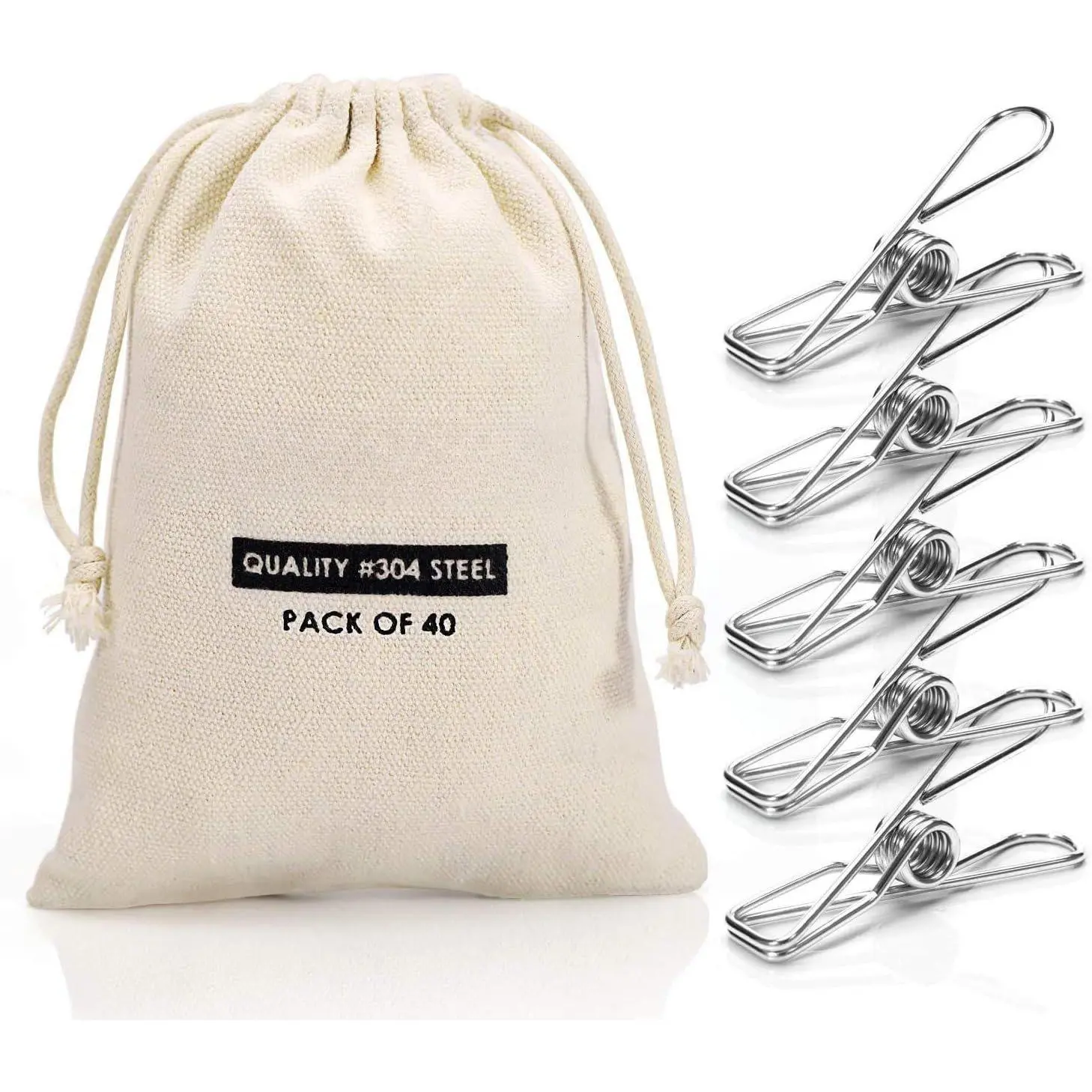 40 Pack Wire Clothes Pins Heavy Duty Outdoor, Stainless Steel ClothesPins for  Clothes, Metal Clothes Pegs, Clothing Clips, Laundry Pins 1.8mm Diameter 6cm Long