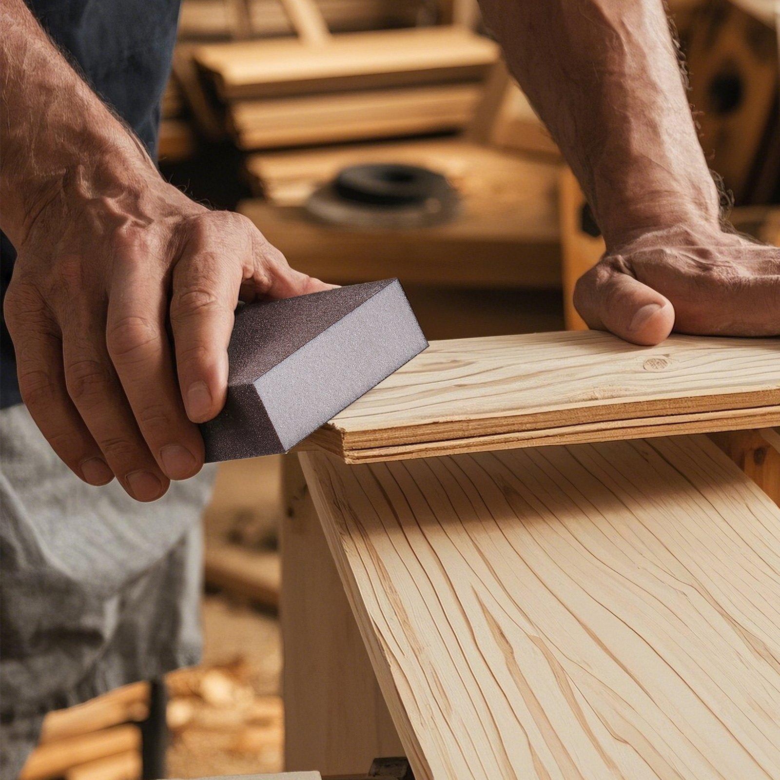 VEVOR Sanding Sponge, 4 Pcs, 60/80/120/220 Grit Assortment, Washable and Reusable Sanding Blocks for Dry & Wet Use, Coarse to Fine Sandpaper Blocks, for Polishing Drywall Wood Plastic Metal Furniture