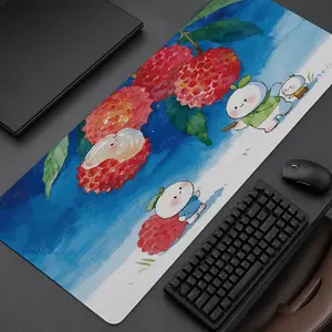 Extra Large lychee fruit art Mouse Pad, Non Slip Rubber Pad, Desktop Decoration Drotection Pad, Washable, Lock Edge Multi Size, Premium Multipurpose Mousepad For Office, Gaming Desk, Gift for Family and Friends