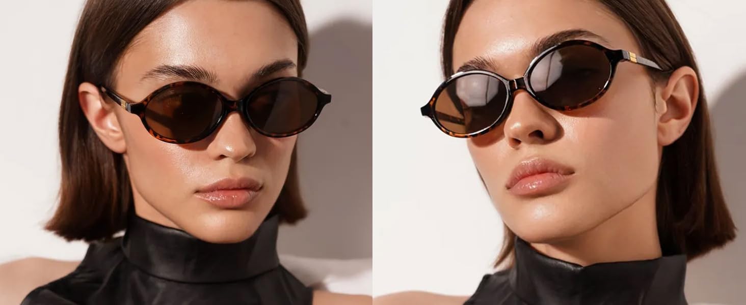 Stylish Oval Sunglasses Set - Black and Tortoise Amelia Oval Sunglasses in Tortoise | Altar main image 3