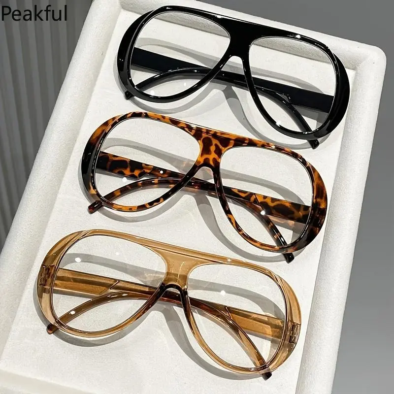 3-Pack Vintage Oversized Square Glasses, Lightweight Classic Frames with Blue Light Blocking for Men Women, Trendy Retro Everyday Eyewear