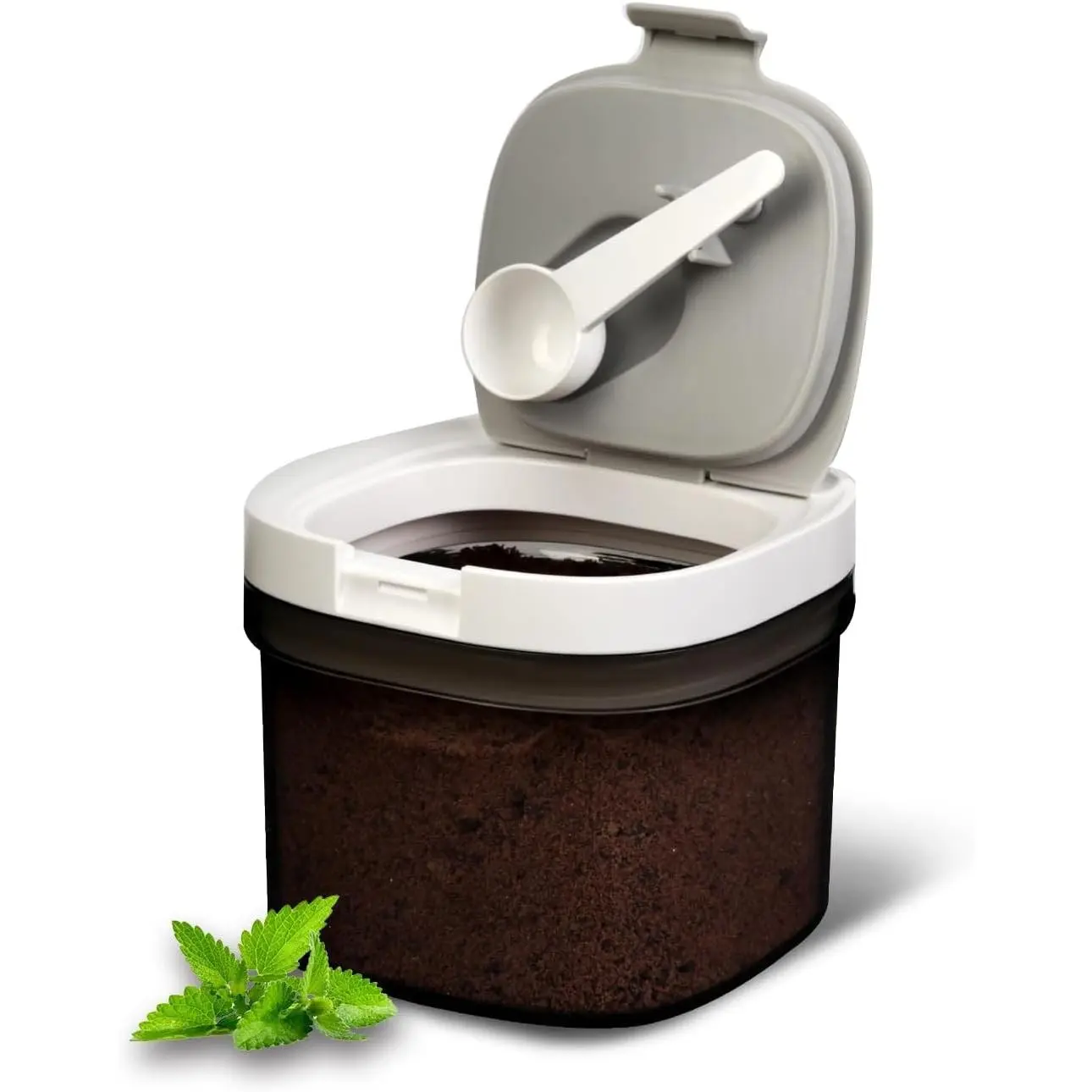 Airtight Coffee Storage Container with Magnetic Scoop, 0.7 Qt Coffee Bean and Ground Coffee Canister, Durable, Keeps Coffee Fresh & Dry, Easy to Clean