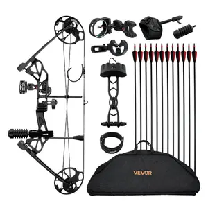 VEVOR Compound Bow Archery, Adjustable 19 - 30 in Draw Length Compound Bow Package for Beginner, 19 - 70 Lbs Draw Weight Archery Bows and Arrow Set, Right Hand Kit with Hunting Equipment, 320 fps