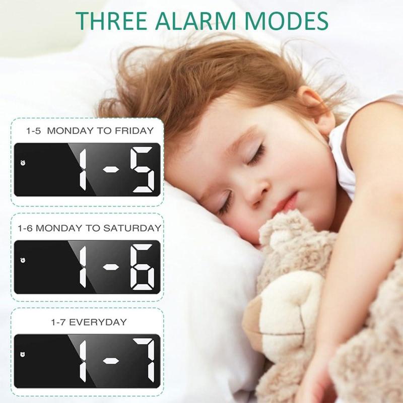 Led Mirror Alarm Clock, 1 Count Modern Exquisite Sound Control Battery Powered Digital Clock, Desktop Electronic Clock for Bedroom Office Home Decor(without Battery)