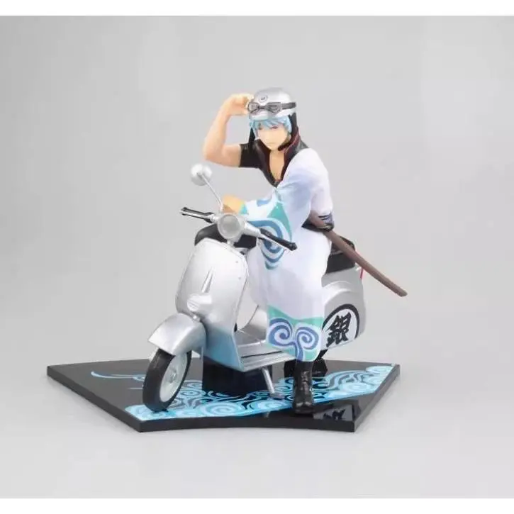 2026 New hot item Anime Gintama Character Gintoki Sakata Riding Motocycle Action Figure Model Toys