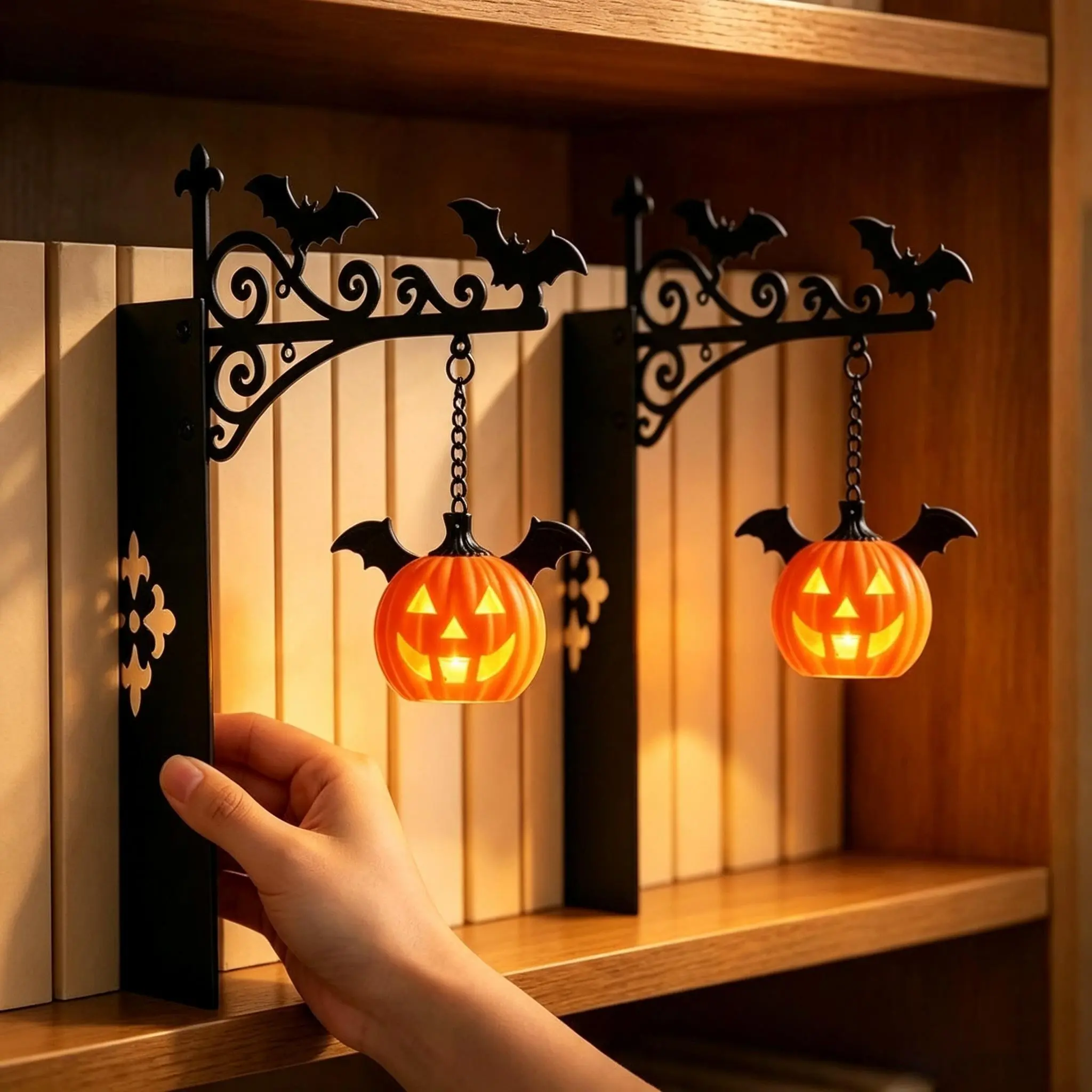 Library Lantern Decorative Bookshelf Lighting, Elegant Shelf Lamp for Home Decoration, Stylish Accent Light for Living Room & Study