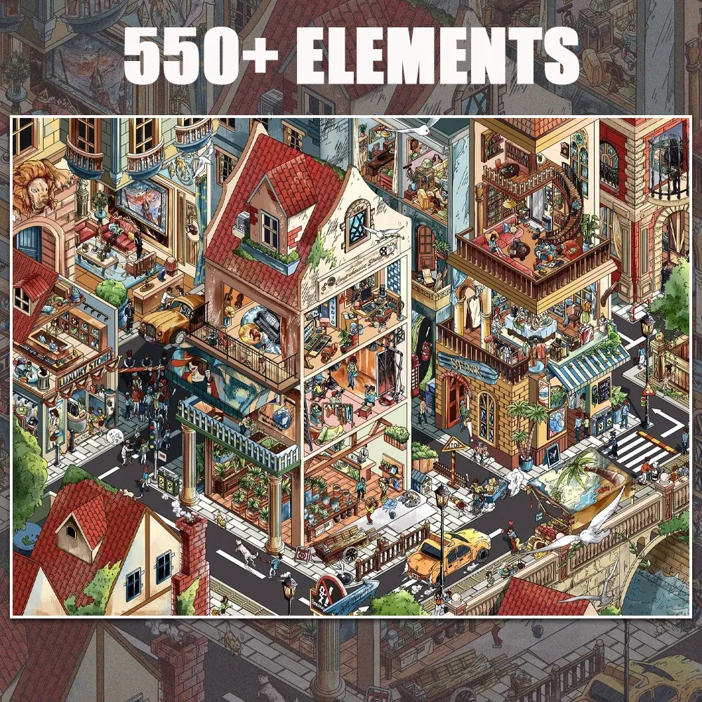 Super Big Size European Vintage Street Scene Building Sticker Set, 3D Layered Stackable Decals for Junk Journal, Stress Relief DIY Craft Supplies, Cobblestone Cafe Shop Front Miniature Decor for Planner & Scrapbook