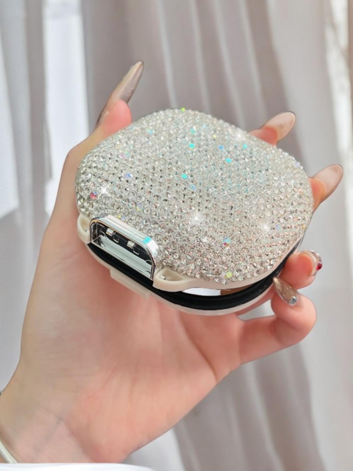 Luxury Diamond-Encrusted Portable Medicine Box, Week Travel Pill Organizer, Waterproof Mini Shell Storage Case, Starry Seven Days Secret Chamber