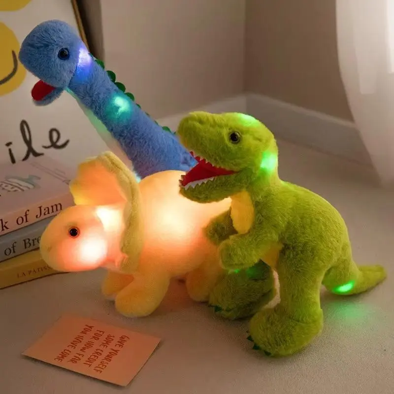 LED Light-Up Kawaii Plush Toy - Unisex Dinosaur, Snake Stuffed Animals, Stress Relief Toy for Kids, Christmas, Birthday Gift