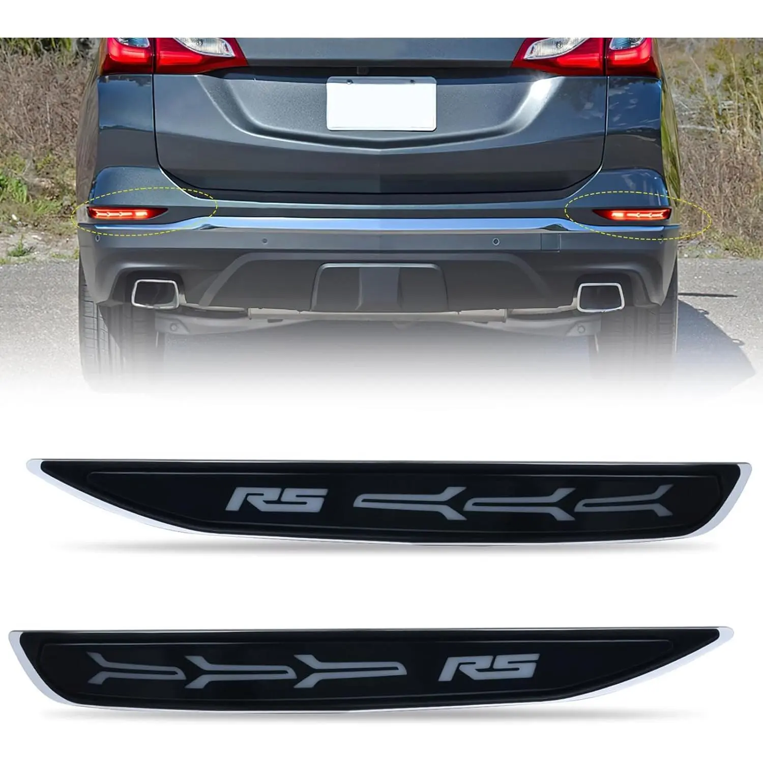 Nilight Rear Bumper LED Taillights for 2017-2022 Chevy Equinox, Smoke PMMA Lens, IP65 Waterproof, Sequential Flashing Brake Signal Driving Reflector Lamps, Wire Connection Replacement Lights