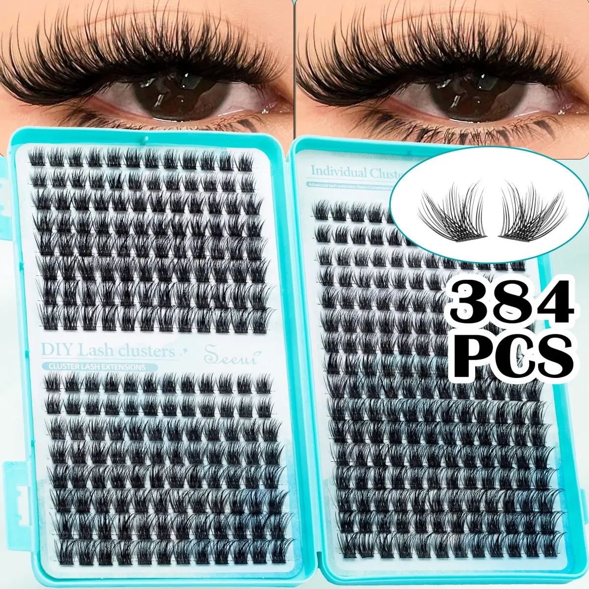 DIY Lash Clusters, Fluffy Lash Book, Volume Lash Clusters, Mixed Eyelash Clusters, Waterproof Long-Lasting, 10-16mm, Cutey Lashes, Faux Mink Lashes, Soft Lightweight Curled Eyelashes, Beginner Friendly