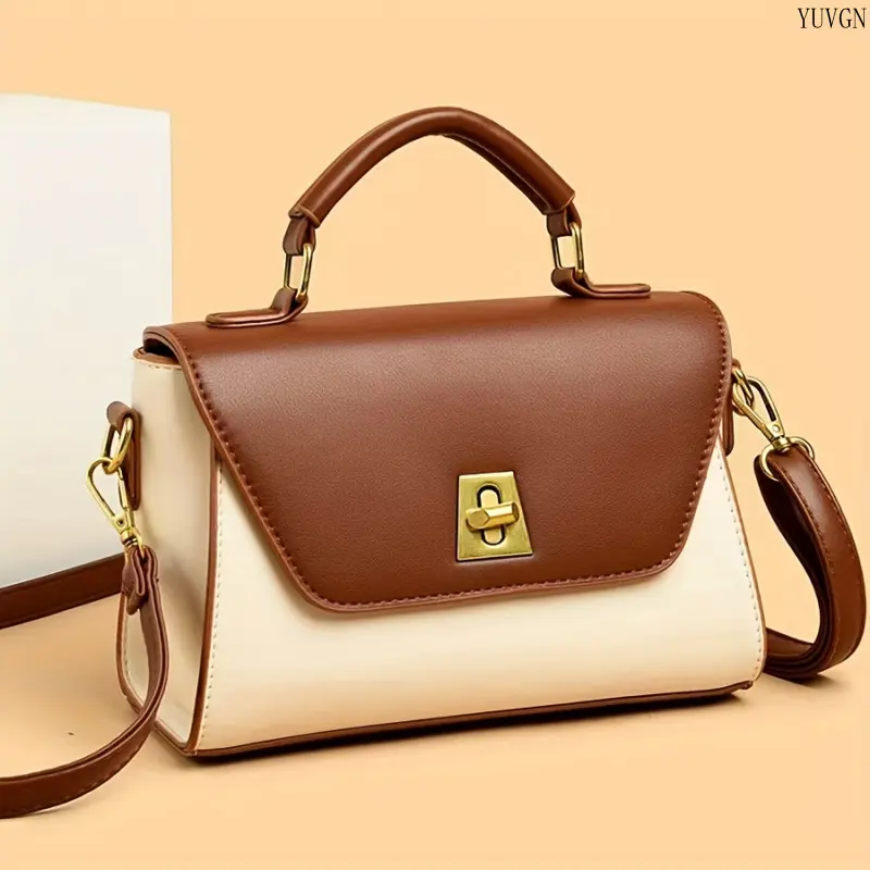 Convertible Crossbody Shoulder Bags for Women, Solid PU Leather Handbag, Structured Top-Handle Daily Commuter Bag, Handbag Crossbody Bag