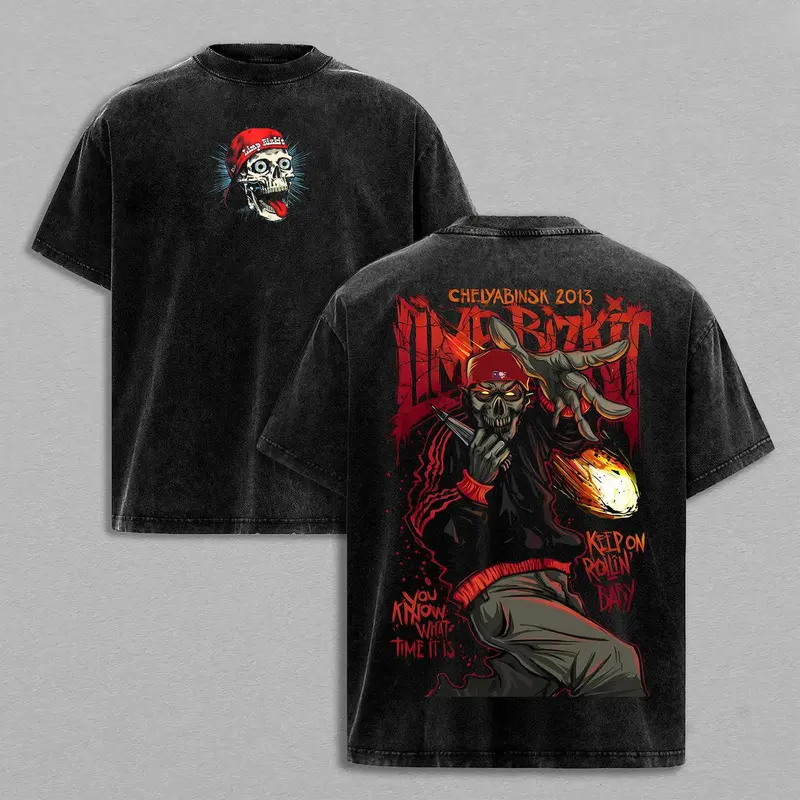 Limp Bizkit Band Tee – Loserville Tour 2025 T-Shirt Hoodie & Sweatshirt Vintage Acid Wash Nu-Metal Rock Rap Rock Heavy Cotton Oversize Unisex Retro Graphic Streetwear Concert Music Fan Gift Top